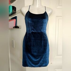 Blue suede dress